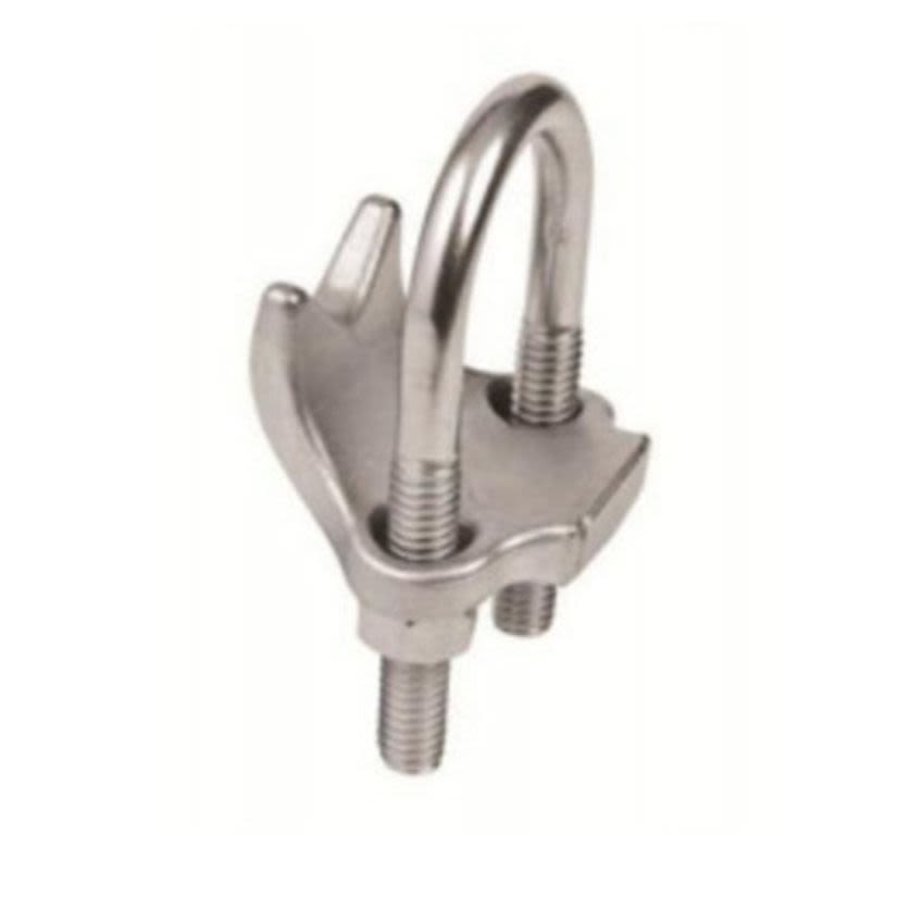 Calbrite S61000RA00 2-Hole Right Angle Beam Clamp, 1 in Conduit, 0.27 in THK, 316L Stainless Steel, Polished